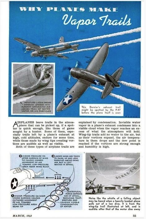 why planes make vapor trails march 1943