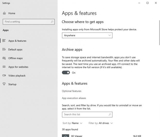 windows 10 archive app