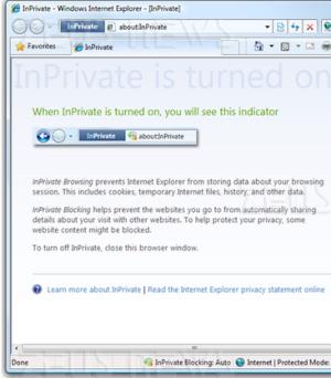 Internet Explorer 8 privacy pubblicit