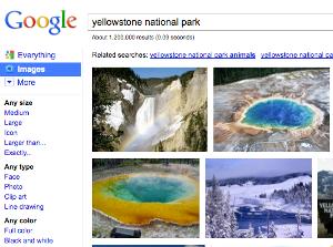 Google Image Search ricerca immagini interfaccia