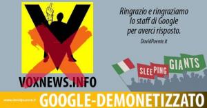 google voxnews demonetizzato