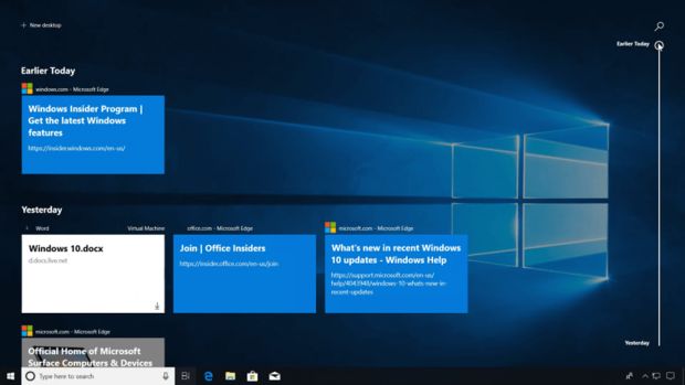 windows 10 timeline chrome