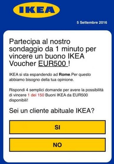 truffa sondaggio ikea