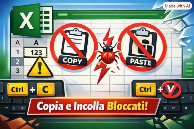 excel aggiornamento copia incolla bloccati