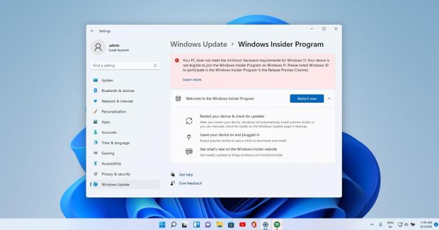 Windows 11 insider non supportato