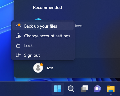 windows 11 spot onedrive menu start