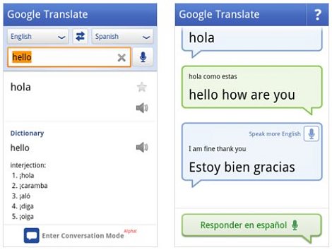 Google Translate Conversation Mode italiano