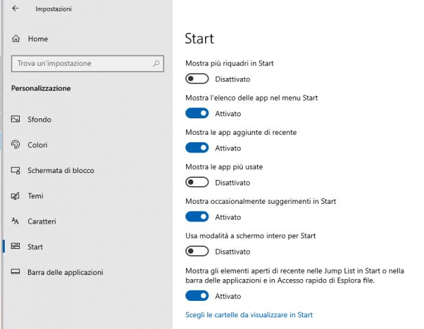 windows 10 impostazioni suggerimenti