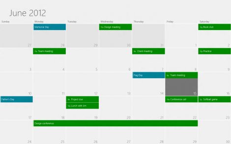 windows 8 calendar main