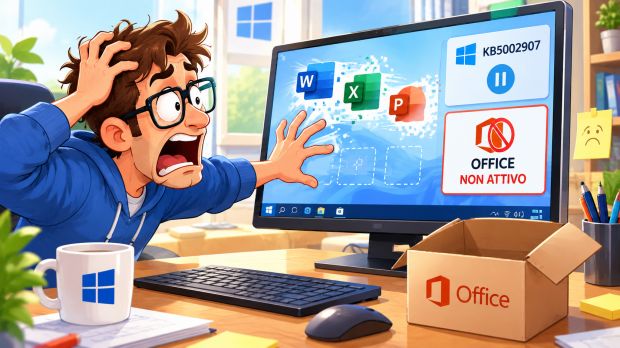 aggiornamento rimuove office licenza