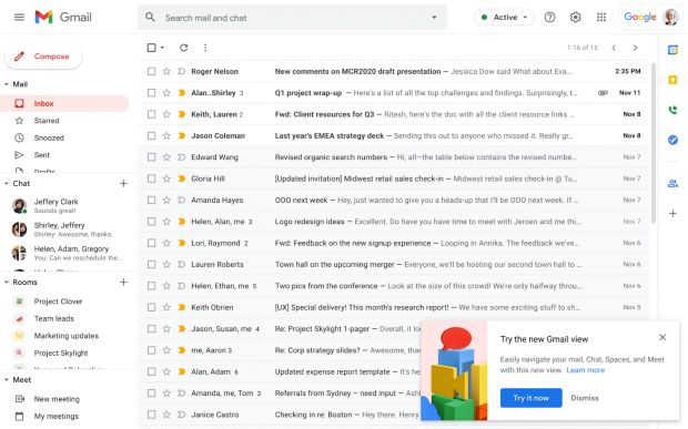 new gmail view 2