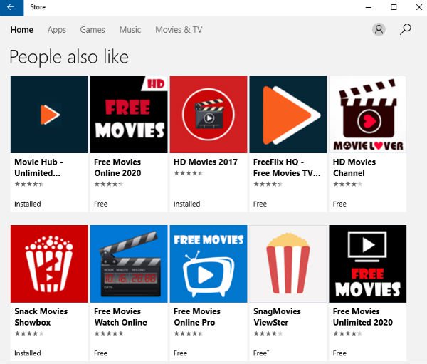 windows store pirata streaming