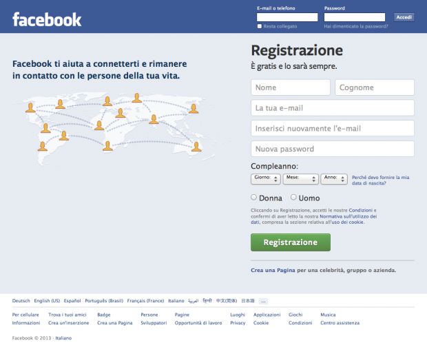 facebook promessa gratis sempre