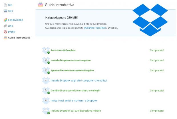 04 dropbox spazio gratuito