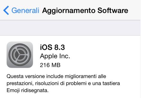 ios update italiano 8.3 2015 04 10