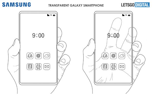 samsung smartphone trasparente brevetto