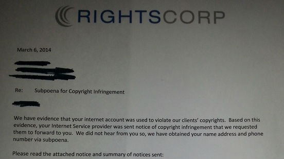 rightscorp lettera