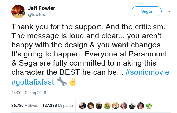 sonic fowler tweet