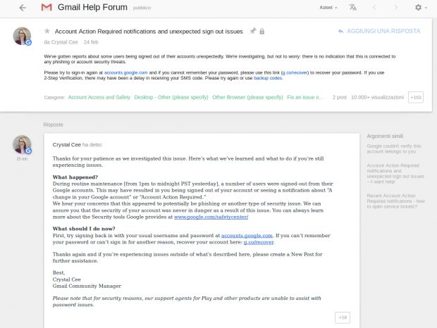 Gmail help forum