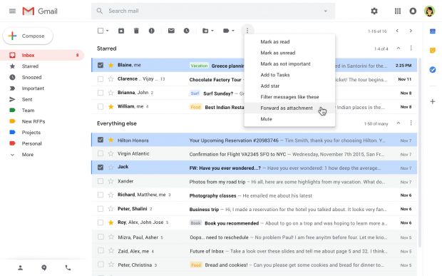 gmail mail come allegato