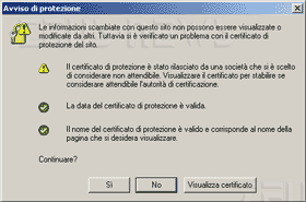 avviso di protezione di Windows