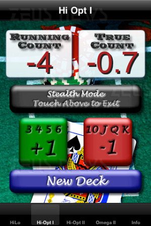 iPhone Blackjack card counter casin Nevada