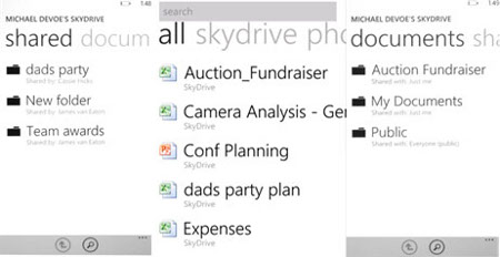 Windows Phone 7 Mango Skydrive