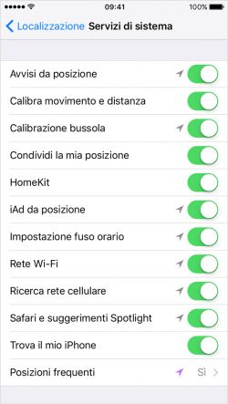iphone6 ios9 settings privacy location services system services