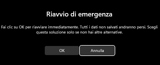 riavvio emergenza