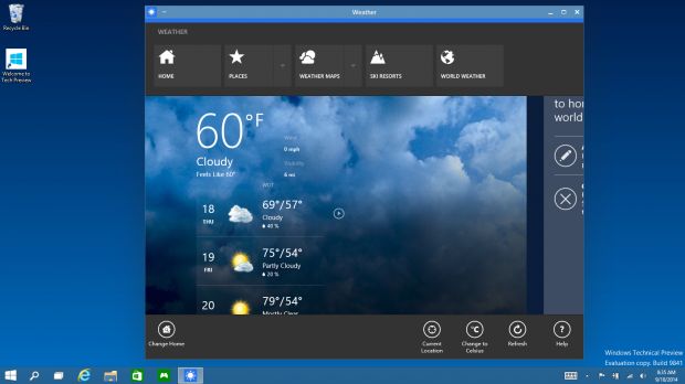 windows 10 app in finestra