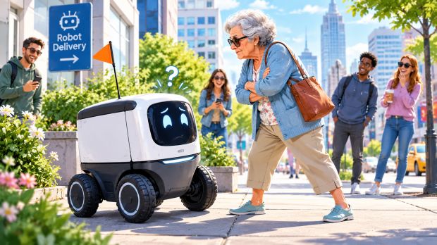 protesta blocco robot consegna