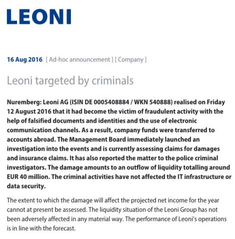 leoni statement