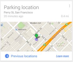 google parking location