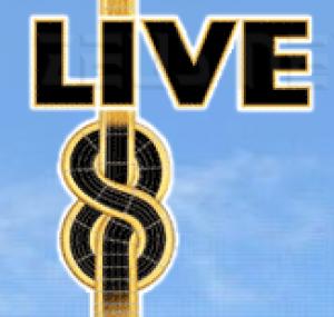 Dettaglio del logo di Live 8