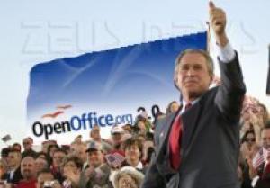 Bush e la bandiera di openoffice