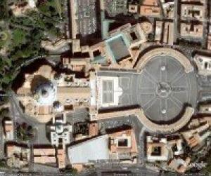 Piazza S. Pietro in Vaticano, vista con Google Ear