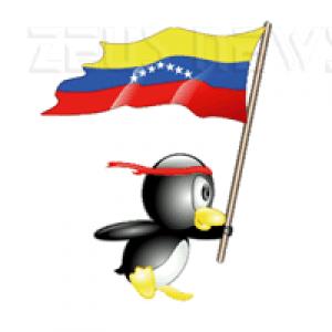 Pinguino tux con bandiera del Venezuela