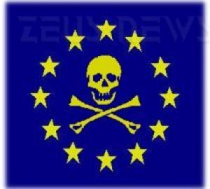 Simbolo dei pirati su bandiera UE
