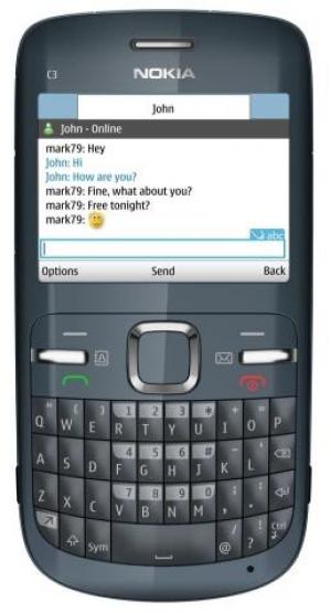 Nokia C3 C6 E5 social network instant messaging