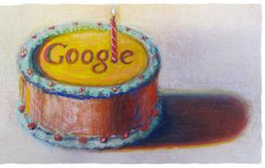 Google dodicesimo compleanno torta Wayne Thiebaud