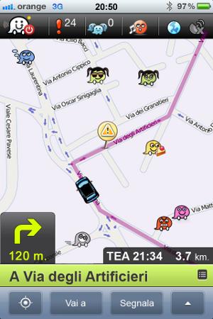 Waze social GPS incidenti ostacoli improvvisi