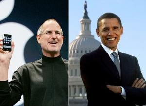 Steve Jobs cena Obama salute Enquirer