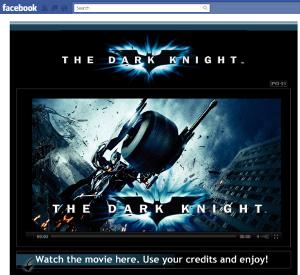 Warner Bros film on demand Facebook Dark Knight