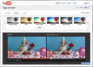 YouTube editor video online effetti