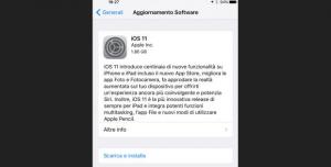 aggiornamento ios 11